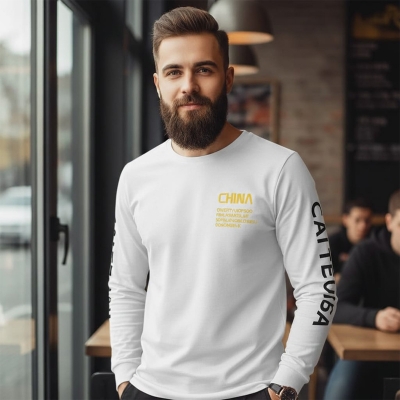 Picture of Premium Jersey Full Sleeve T-shirt Fabric soft and comfortable White