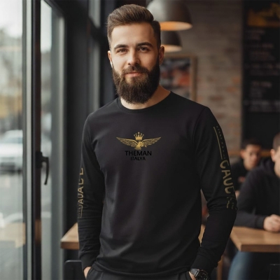 Picture of Premium Jersey Full Sleeve T-shirt Fabric soft and comfortable Black