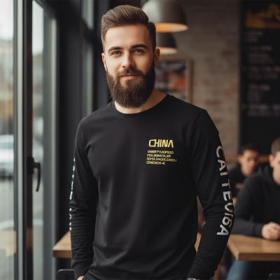 Picture of Premium Jersey Full Sleeve T-shirt Fabric soft and comfortable Black