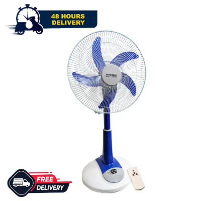 Picture of Defender TS-2986HRS China Fittings Remote Control Rechargeable Fan AC-DC with LED Multi-Function - 16 Inch - Blue