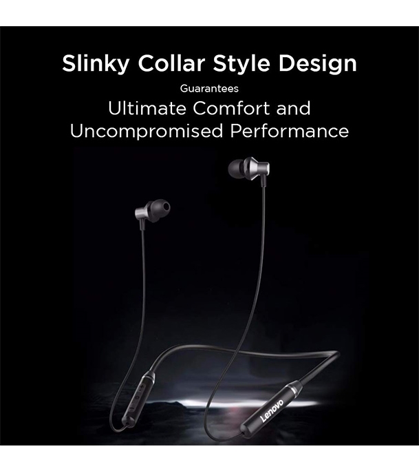Buy Lenovo HE05 Wireless Bluetooth 5.0 in-Ear Neckband Earphones with Mic Black Online at Best Price