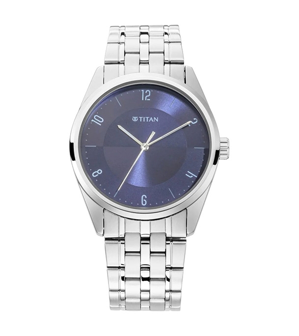 Buy TITAN NN1729SM05 Workwear Watch with Blue Dial & Metal Strap Online