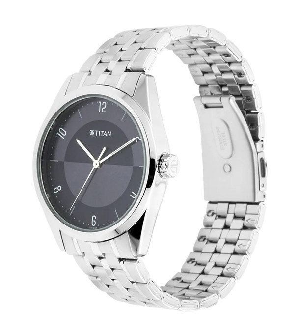 Buy TITAN NN1729SM05 Workwear Watch with Blue Dial & Metal Strap Online