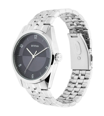 Buy TITAN NN1729SM05 Workwear Watch with Blue Dial & Metal Strap Online