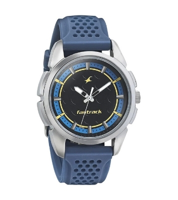 Buy Fastrack Nn3233sp01 Sunburn Watch Black And Blue Dial With Pu Strap Watch Online
