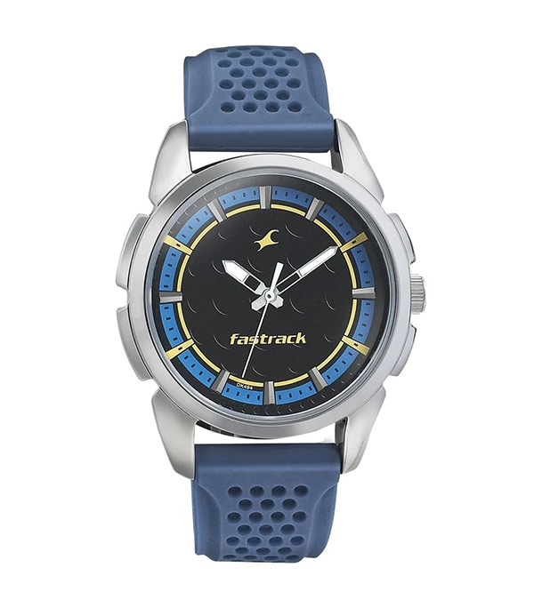 Buy Fastrack Nn3233sp01 Sunburn Watch Black And Blue Dial With Pu Strap Watch Online