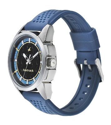 Buy Fastrack Nn3233sp01 Sunburn Watch Black And Blue Dial With Pu Strap Watch Online