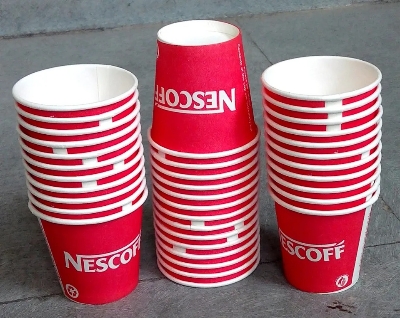 Picture of One time Disposable, Plastic, paper cup ,Glass – 150mL .- 50 pices
