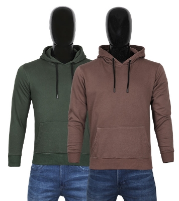 Picture of Stylish & Comfortable Solid Color Hoodie for Men's & Women's 2 Pcs Combo