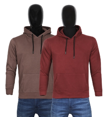 Picture of Stylish & Comfortable Solid Color Hoodie for Men's & Women's 2 Pcs Combo