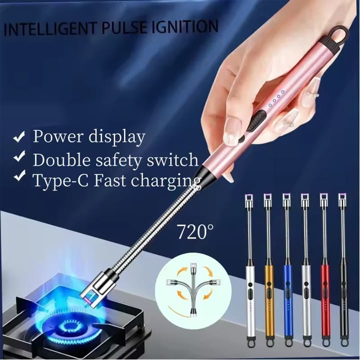 Picture of Long Candle Kitchen Electric Usb Lighters Bbq Rechargeable Hose Torch Electric Plasma Arc Lighter