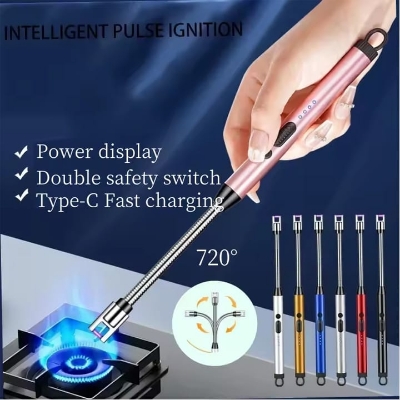 Picture of Long Candle Kitchen Electric Usb Lighters Bbq Rechargeable Hose Torch Electric Plasma Arc Lighter