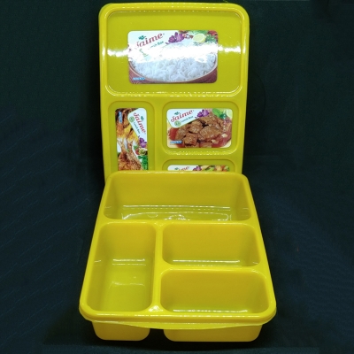 Picture of 4 Compartment multi colour Meal Tray,Catering service box, Four chamber lunch box