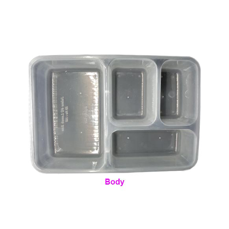 Picture of 4 Compartment multi colour Meal Tray,Catering service box, Four chamber lunch box