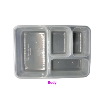 Picture of 4 Compartment multi colour Meal Tray,Catering service box, Four chamber lunch box