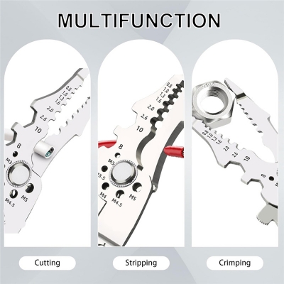 Picture of Crimper Cable Cutter Adjustable Automatic Wire Stripper Multifunctional Stripping Crimping Pliers Terminal Hand Tool