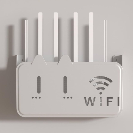 Picture of 1PC Wall Hanging Wireless Wifi Router Shelf Storage Box ABS Plastic Wifi Router Box