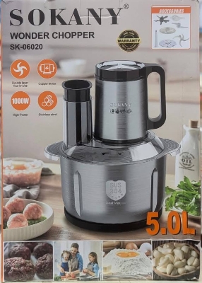 Picture of Sokany 6in1 SK-06020 Stainless Steel Wonder Chopper 5 Ltr