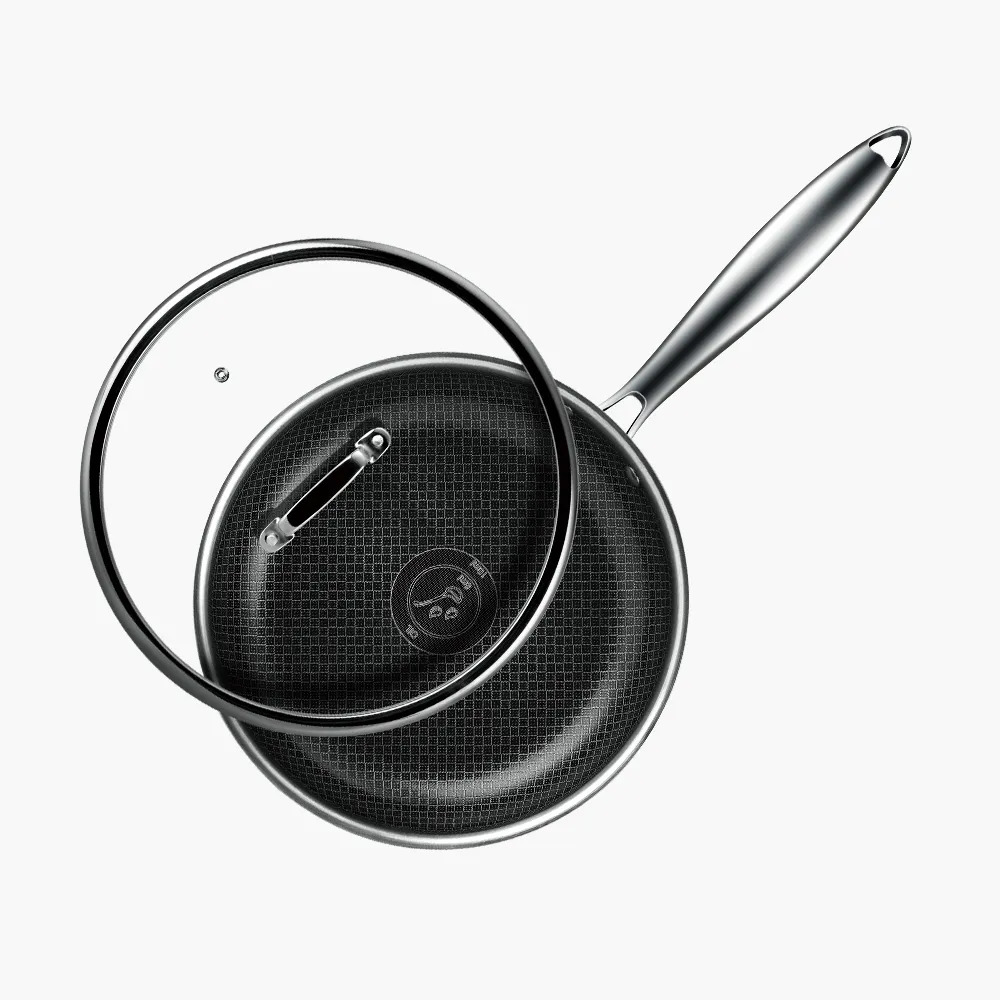 Picture of Amercook Aristo Pro 26cm SUS 304 Honeycomb Frypan With Lid