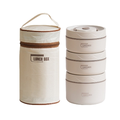 Picture of Bento Lunch Box Set Portable Keep Warm Lunch Container With Insulated Bag Stainless Steel Thermal Food Container Tableware