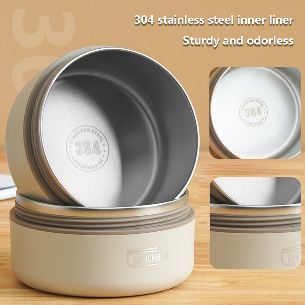 Picture of Bento Lunch Box Set Portable Keep Warm Lunch Container With Insulated Bag Stainless Steel Thermal Food Container Tableware