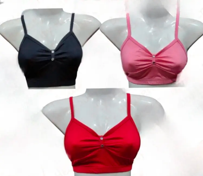Picture of 3 Pieces comfortable cotton Semis Bra Genji for Women and Girls
