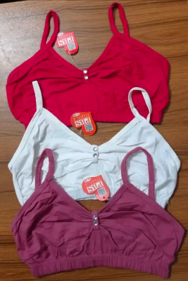 Picture of 3 Pieces comfortable cotton Semis Bra Genji for Women and Girls