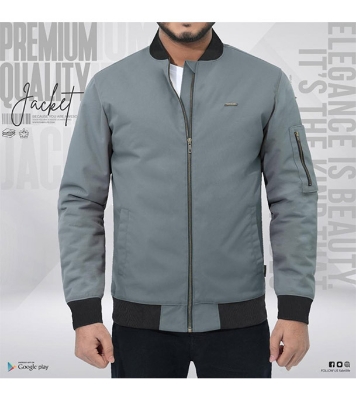 Picture of Mens Premium Bomber Jacket - Light Ash