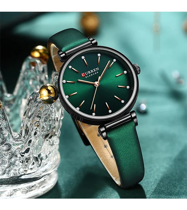 Buy Curren 9081 PU Leather Analog Watch For Women - Green at Best Price In Bangladesh