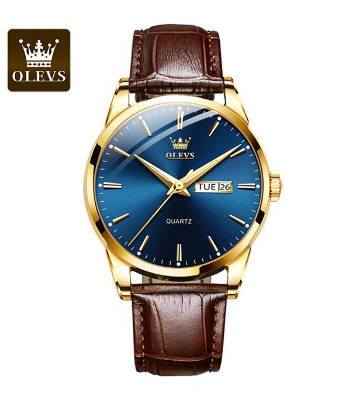 Buy OLEVS 6898 Men Watch Luxury Leather Luminous Hand Watch at Best Price In Bangladesh