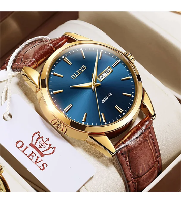 Buy OLEVS 6898 Men Watch Luxury Leather Luminous Hand Watch at Best Price In Bangladesh