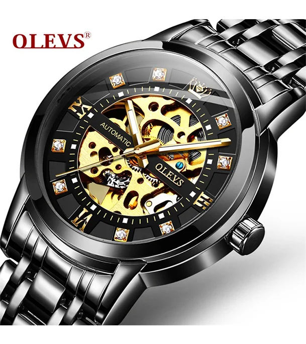 Buy OLEVS 9901 Men's Watch Automatic Business Fashion Waterproof Mechanical Luminous Stainless Steel Watch For Men at Best Price In Bangladesh