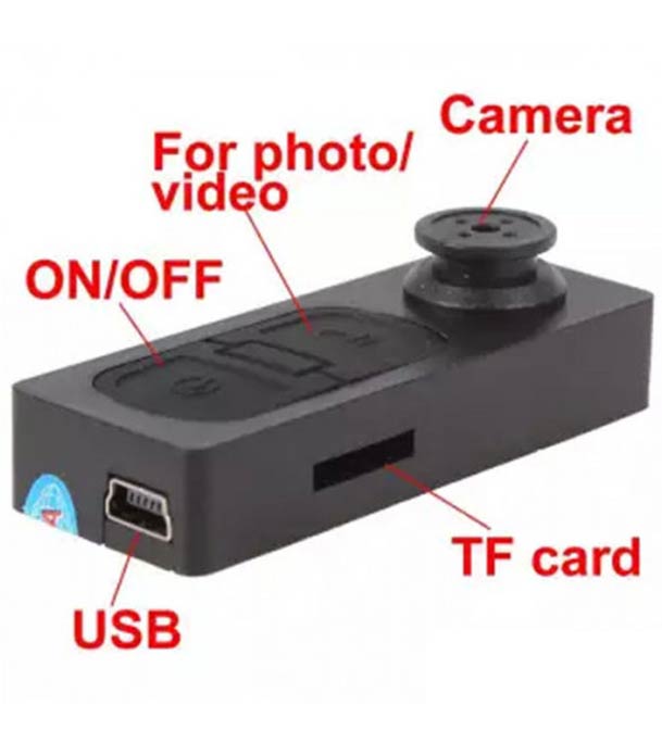 HD Button Spy Camera with 32GB Storage