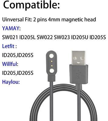 Buy Smart Watch Magnetic Charger Cord [2 Pack], 2 Pin 3.3Ft USB Fast Charging Cable Fits for YAMAY SW021/023 YAMAY/WILLFUL/LETSFIT ID205L ID205U ID205S at Best Price in Bangladesh
