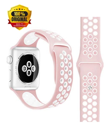 Buy K TEC Smart Watch Sport Belt ,Smooth, Rubber Soft Silicone Sport Strap Hole Band for iWatch 42mm / 44mm Apple Watch Series 1,2,3,4,5 (Pink White) at Best Price in Bangladesh