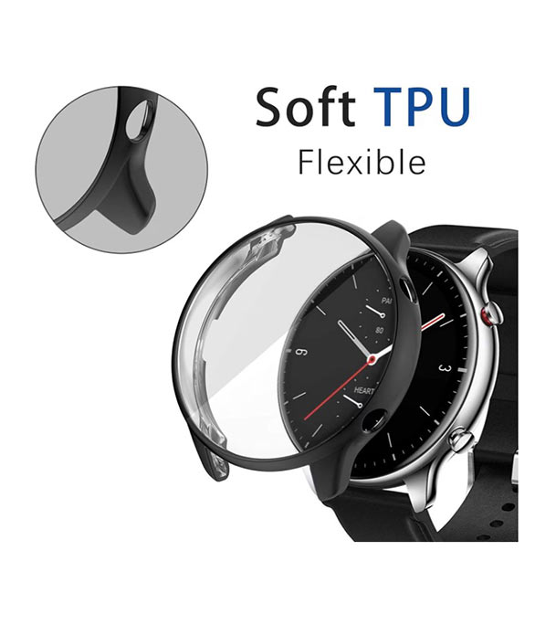 Buy Case Compatible with Amazfit GTR 2 & GTR 2e (Not GTR 3) Screen Protector Soft TPU Full Cover for Amazfit GTR 2 and GTR 2e Smartwatch Accessories (Black/Silver/Clear, GTR 2) at Best Price in Bangladesh