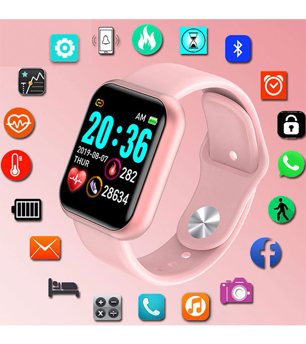 Buy Smartband Y68 Waterproof IP67 Smartwatch Pink at Best Price in Bangladesh