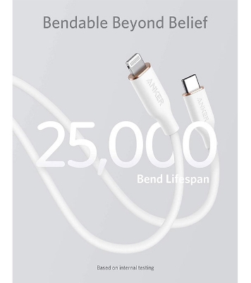 Buy Anker Powerline III Flow, USB C to Lightning Cable [MFi Certified, 6ft, Midnight Black] at Best Price in Bangladesh