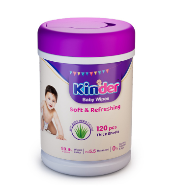 Buy Kinder Wet Wipes 120 pcs Jar at Best Price In Bangladesh	