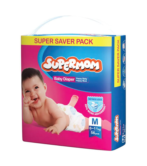 Supermom Baby Belt Diaper Medium - 6-11 kg - 50 Pcs