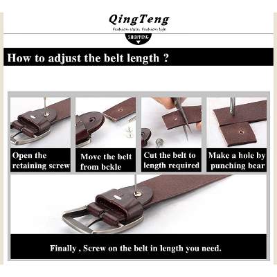 Picture of Premium Men's Genuine Leather Belt – Cowskin Formal & Casual Wear with Strong Metal Buckle