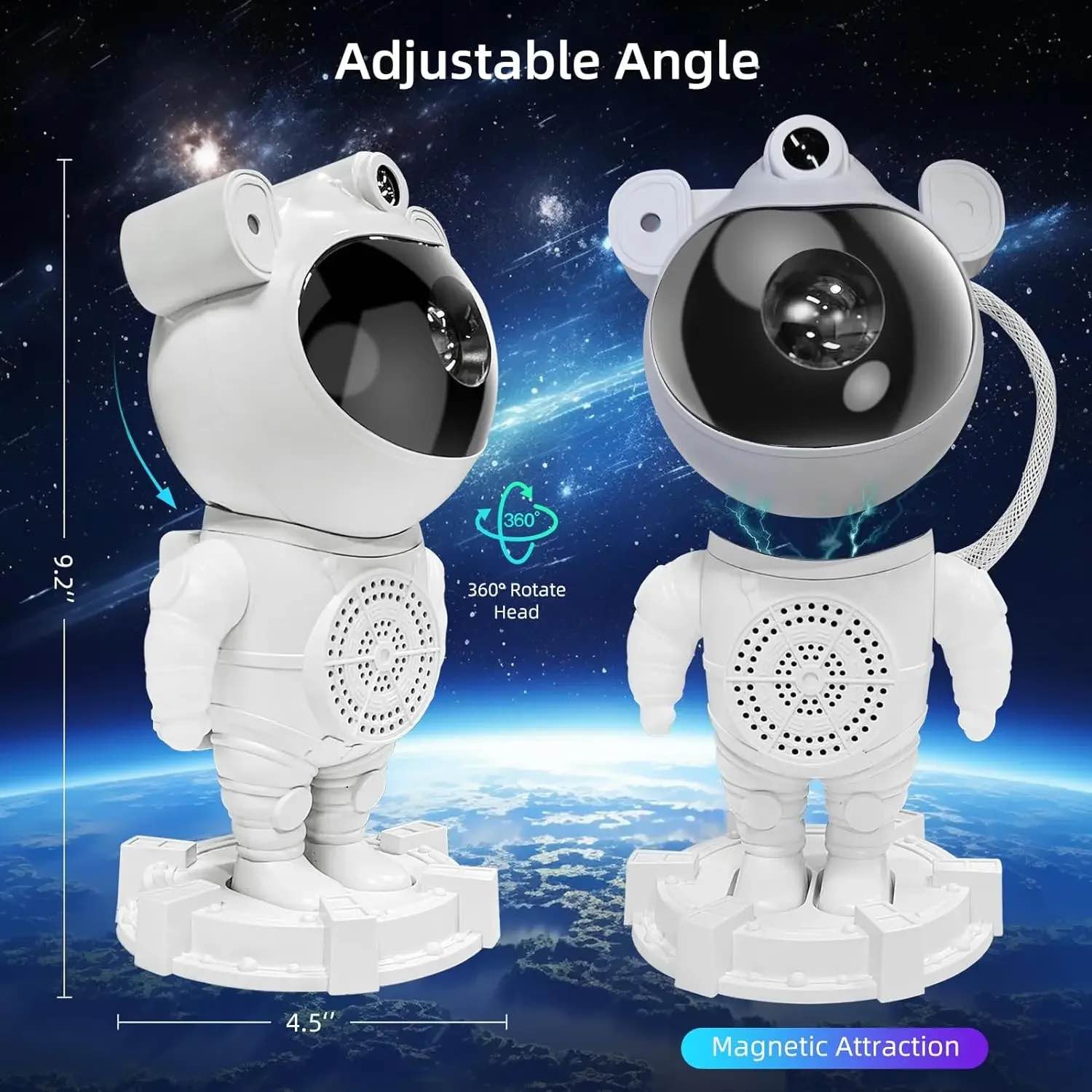 Picture of Astronaut Galaxy Nebula Star Projector with Bluetooth Speaker – 360° Rotating Night Light for Bedroom, Gaming & Kids' Room Decor