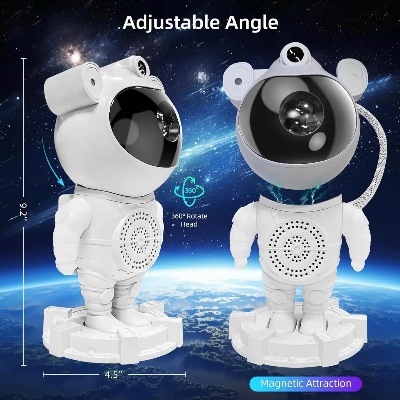 Picture of Astronaut Galaxy Nebula Star Projector with Bluetooth Speaker – 360° Rotating Night Light for Bedroom, Gaming & Kids' Room Decor
