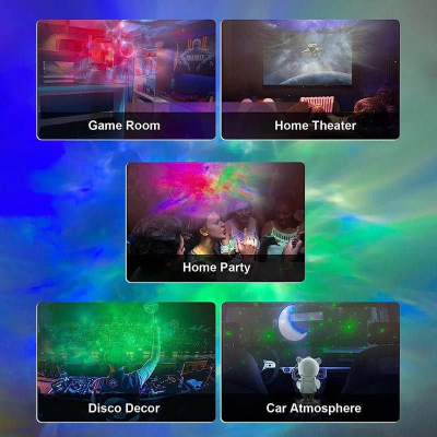 Picture of Astronaut Galaxy Nebula Star Projector with Bluetooth Speaker – 360° Rotating Night Light for Bedroom, Gaming & Kids' Room Decor