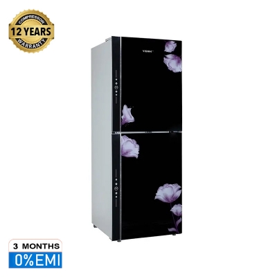 Picture of VISION Glass Door Refrigerator RE-305L Mirror Purple Flower Top Mount