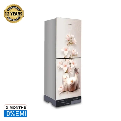 Picture of VISION Glass Door Refrigerator RE-240 Liter Vase W Magnolia Flower Top Mount