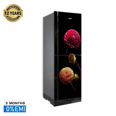 Picture of VISION Glass Door Refrigerator RE-240 Liter Dahlia Flower Top Mount