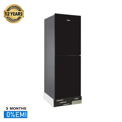 Picture of VISION Glass Door Refrigerator RE-238 Liter Black Bottom Mount