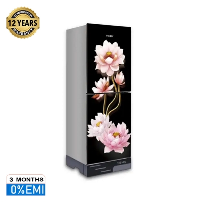 Picture of VISION Glass Door Refrigerator RE-142 Liter Lotus Flower Top Mount