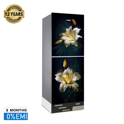 Picture of VISION Glass Door Refrigerator RE-150 Liter Golden Gardenia Top Mount